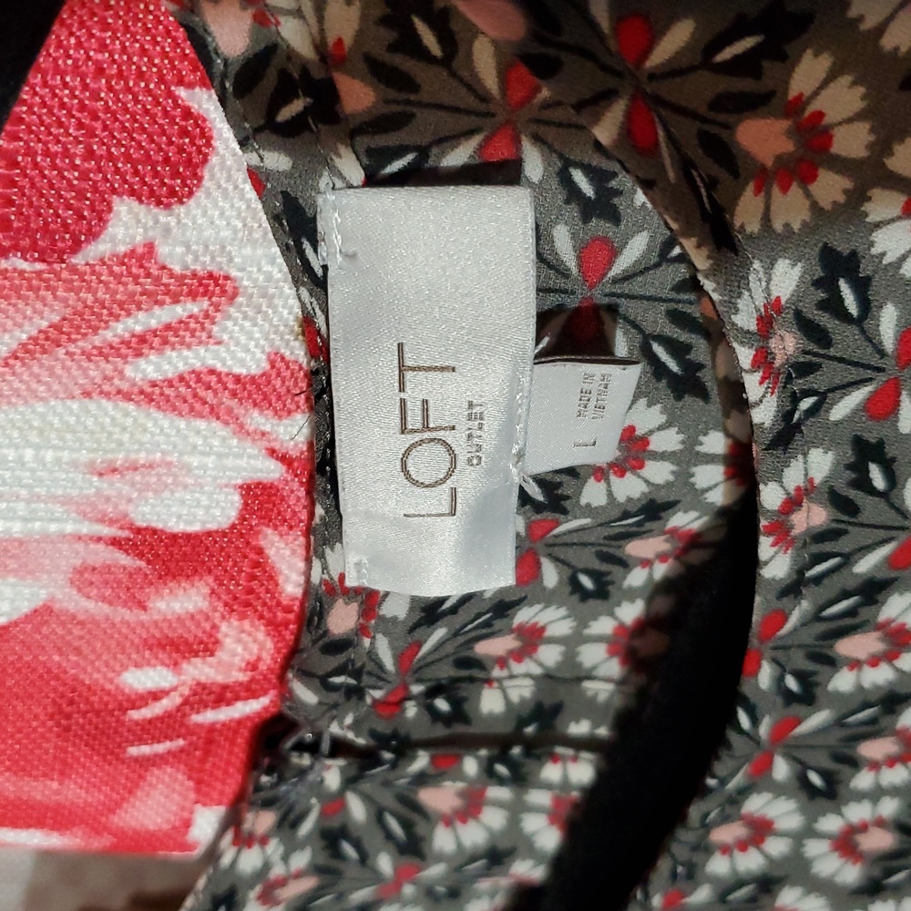 Loft Multicolor Patterned Blouse Large - image 2